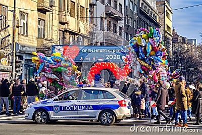 Open heart street event traditionally held on the New Year in Belgrade Serbia Editorial Stock Photo