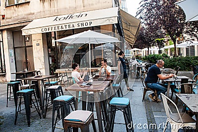 Belgrade Cafe Culture in the Serbian Capita Editorial Stock Photo