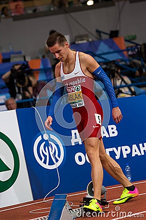 Athletics - Man 400m, MASLAK Pavel Editorial Stock Photo