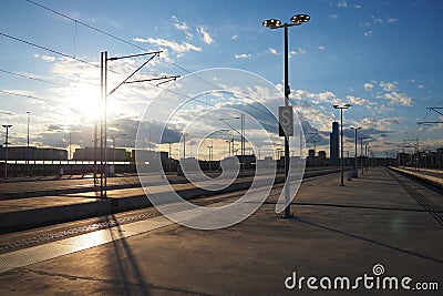 Belgrade, Serbia, 03.17.24: Novi Belgrade railway station is one of the stops of Beovoz and BG VOZ. It is located in Editorial Stock Photo