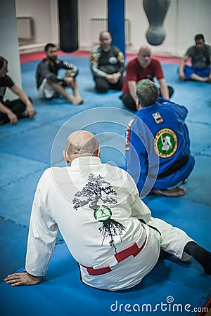 Kapap Krav Maga instructor Avi Nardia with group of students Editorial Stock Photo