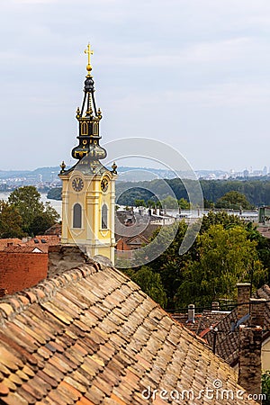 Belgrade, Serbia panoramic view with church, Zemun Stock Photo