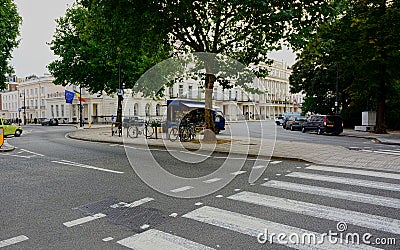 Belgravia. London. Road crossing, Flower seller. UKarea Editorial Stock Photo