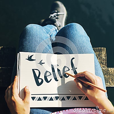 Belief Faith Hope Love Concept Stock Photo