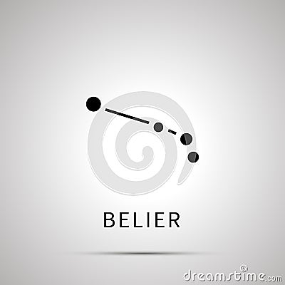 Belier constellation simple black icon Vector Illustration