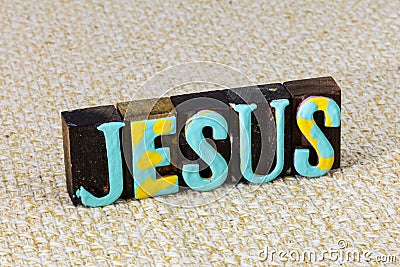 Believe faith in Jesus lord god and christianity holy religion Stock Photo