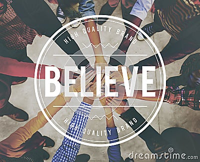 Believe Faith Spirituality Religion Hope Mindset Worship Concept Stock Photo