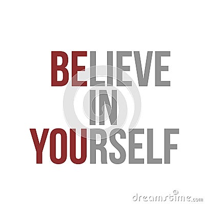 believe in yourself sign concept illustration Cartoon Illustration