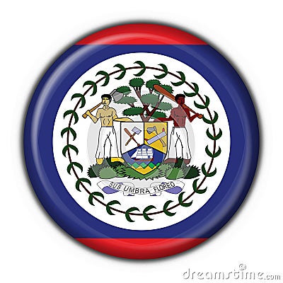 Belize button flag round shape Stock Photo