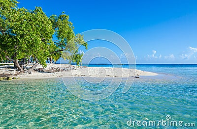 Belize Cayes - Small tropical island at Barrier Reef with paradise beach - known for diving, snorkeling and relaxing vacations - Stock Photo