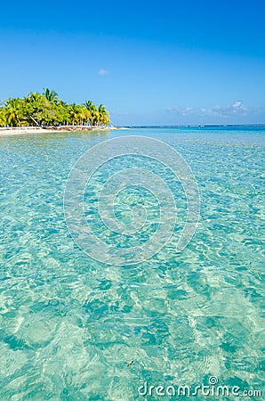 Belize Cayes - Small tropical island at Barrier Reef with paradise beach - known for diving, snorkeling and relaxing vacations - Stock Photo