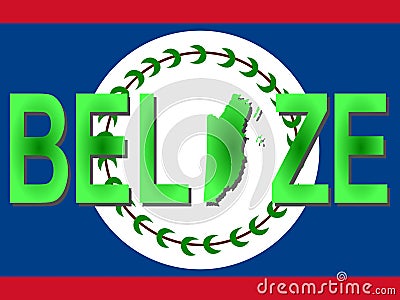 Belize Text With Map Cartoon Vector | CartoonDealer.com #3886379