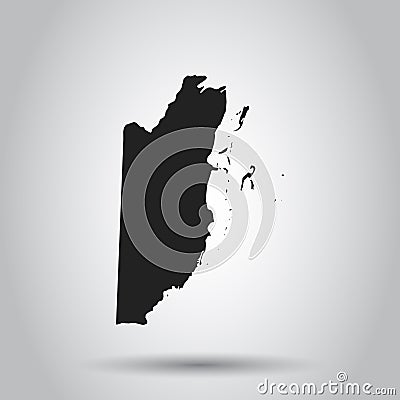 Belize vector map. Black icon on white background. Vector Illustration