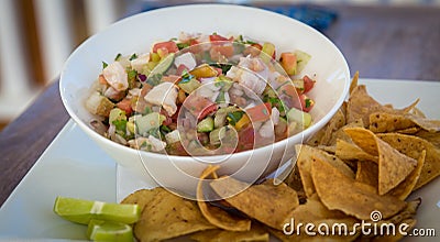 Belizian Traditional Appetizer called Conch ceviche Stock Photo