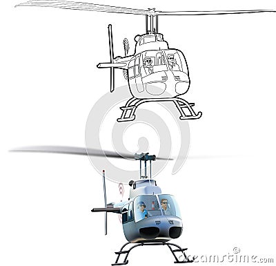 Bell 206 Helicopter Vector Illustration