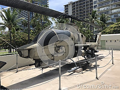 Bell AH-1 Cobra in Hawaii Army Museum Editorial Stock Photo