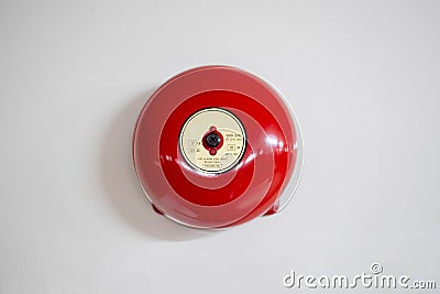 BELL FIRE ALARM, RED Stock Photo
