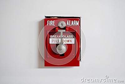 FIRE ALARM, RED Stock Photo
