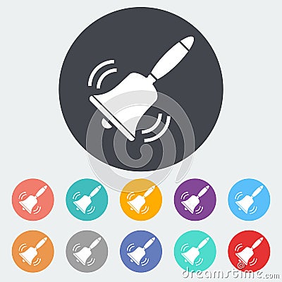 Bell flat icon. Vector Illustration