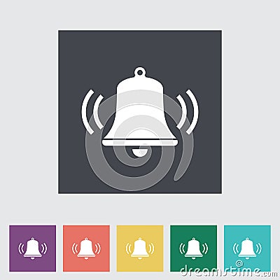 Bell flat icon. Vector Illustration