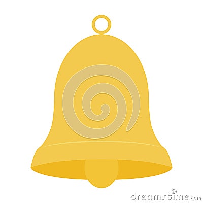Bell flat icon. Vector illustration isolated on white background Vector Illustration