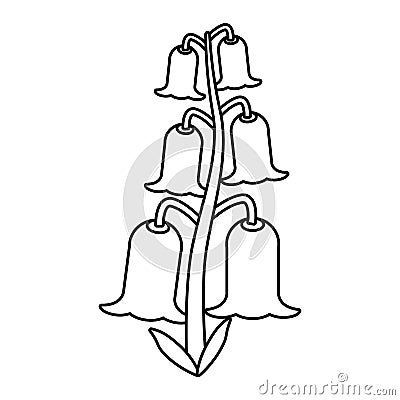 Bell flowers flora botany thin line Vector Illustration