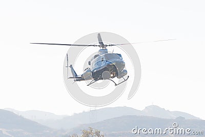 BELL 412 helicopter during Los Angeles American Heroes Air Show Editorial Stock Photo