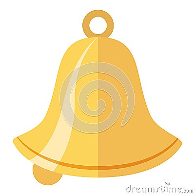 Bell icon, flat style Vector Illustration