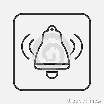 Bell icon vector isolated on grey. Vector Illustration