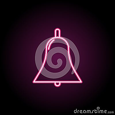 Bell neon icon. Simple thin line, outline vector of education icons for ui and ux, website or mobile application Stock Photo