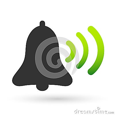 Bell notification alarm ringing bell sounds wave icon vector illustrations Cartoon Illustration