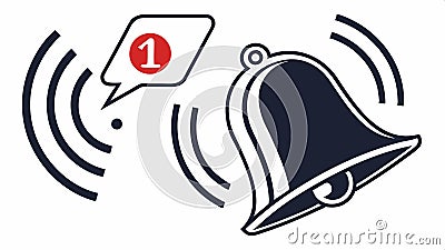 Bell with notification icon, alert symbol, message notification, alarm ring, reminder, sound vector design Generative AI Vector Illustration