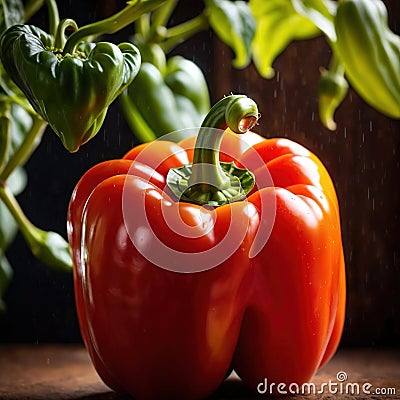 Bell pepper, capsicum, sweet pepper, fresh raw organic vegetable Stock Photo