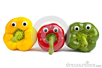 Bell Pepper Characters Stock Photo