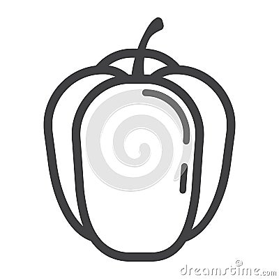 Bell pepper line icon, vegetable and sweet Vector Illustration