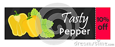 Bell pepper sale - organic, vegetarian nutrition. Fresh garden product Vector Illustration