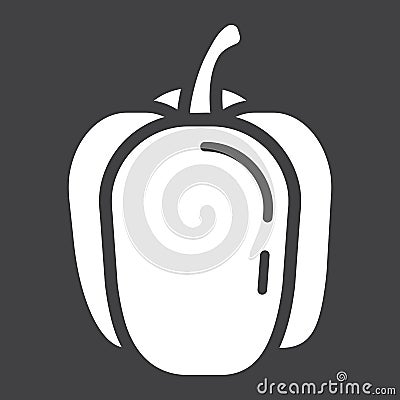 Bell pepper solid icon, vegetable and sweet Vector Illustration