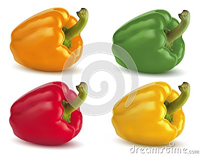 Bell peppers on white. Illustration Stock Photo