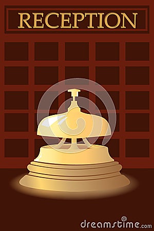 The bell at the reception hotel Vector Illustration