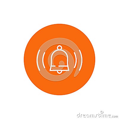 Bell ringing, alarm system, vector stroke icon Vector Illustration