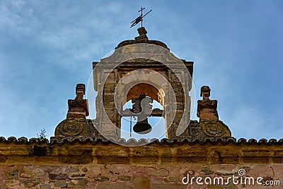 Bell on the roof of Ermita de San Roque. Siguenza, Spain. Stock Photo