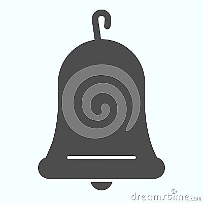 Bell solid icon. School handbell vector illustration isolated on white. Message chat notifications glyph style design Vector Illustration