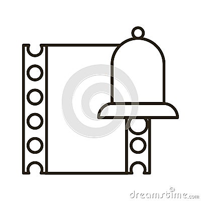 Bell sound alert with tape record Vector Illustration