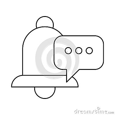 Bell sound audio device with speech bubble Vector Illustration