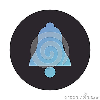 Bell sound block style icon Vector Illustration