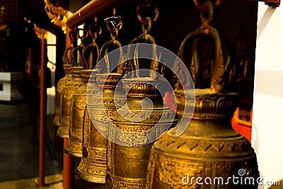 Bell with thai stlye in temple. Stock Photo