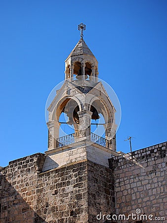 Bell Tower, Church of the Nativity, Bethlehem Stock Photo