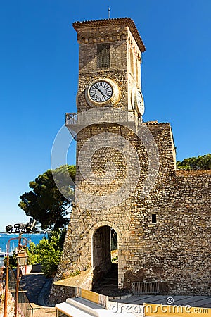 Bell tower of church of Our Lady of Hope in Cannes Stock Photo