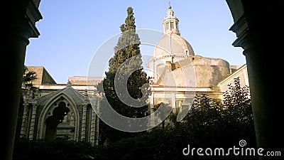 Bell tower and cloister, Campanile e chiostro Stock Photo