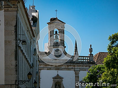 Bell Tower at entrance to old town, Faro, Algarve, Portugal Editorial Stock Photo